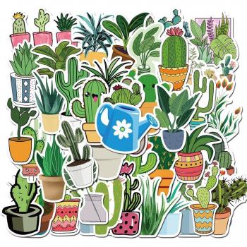 Sticker de Planta Verde Cactus 45 Piezas – Resistente al Agua