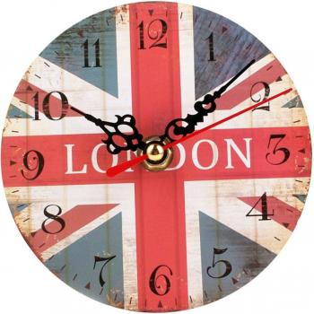 Decorative Wooden Round Wall Clock Hanging Vintage Craft 3D Mute Clock Wall Clock for Home Office Christmas Decoration