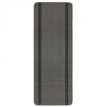 115‑D Washable Designer Floor Mat – Dark Grey, Bordered Line, 50×80 cm