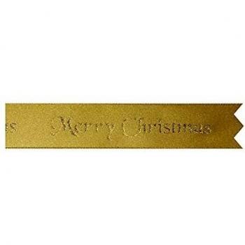 Gold Merry Christmas Cake Ribbon