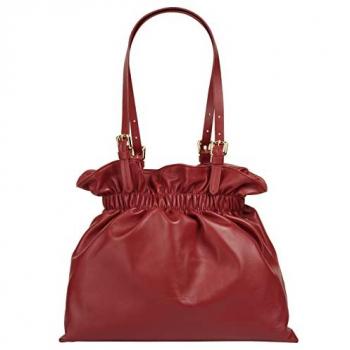 Samantha Look Schultertasche, rot, Leder, Made in Italy