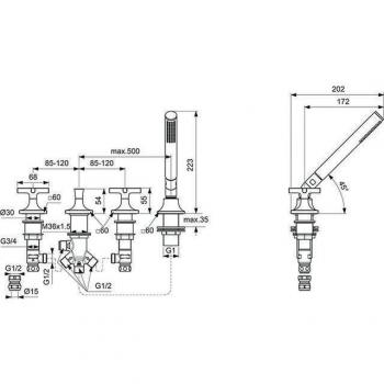 Mitigeur de salle de bain à douchette Ideal Standard Neo BD166A5