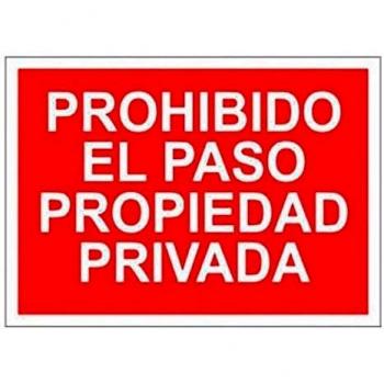 Señal de prohibido el paso 420x297mm poliestireno