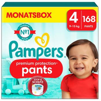 Pampers Supreme Shield Pantaloncini, taglia 4 (9-15 kg), confezione mensile 168 pezzi