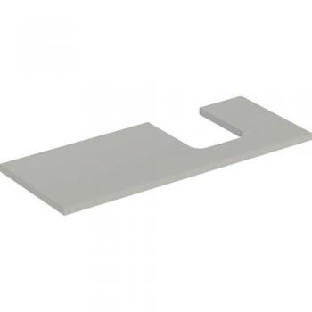 Surface de lavabo Geberit One 120 x 3 x 47 cm, greige laqué mat, découpe à droite