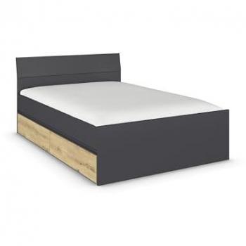Stauraumbett Doppelbett Joel – 90×200 cm, 2 Schubladen – Grau