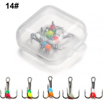 Kit d'hameçons de pêche sur glace avec étui en plastique
