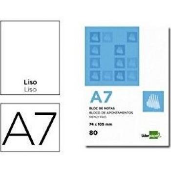 Liderpapel Bloc de notas A7 80 hojas perforado