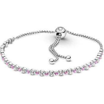Bijou de Poignet Pandora en Éclats Multicolores Rose et Blanc, 23 cm