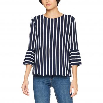 Vila Clothes Top Vilinetta de Manga 3/4, Camisa Azul para Mujer