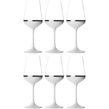 Casa Padrino Edles Rotwein-Glas‑Set – 6 Flaschen, Weiß/Silber, 8,5 × 24 cm
