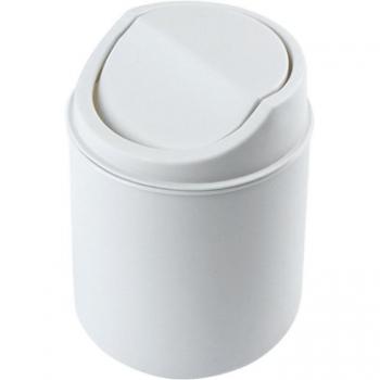 Tableside Garbage Bin with Pivoting Cover and Interchangeable Container, Compact Home Waste Bins, LKS99