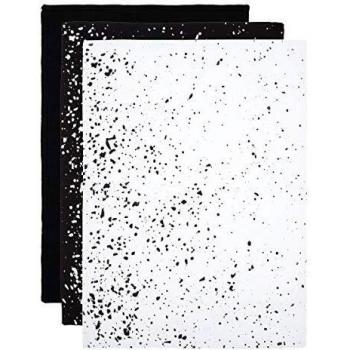 Hygge Set of 3 Cotton Dish Towels in Black and White