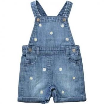 Salopette in denim blu con bretelle Staccato