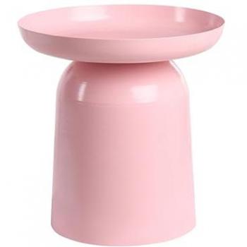Beliani – Table d’appoint métallique, extrémités de canapé, design géométrique, couleur rose pastel Torrens