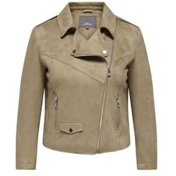 Giacca ONLY CARMAKOMA Scootie in Pelle Marrone