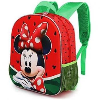 Mochila 3D Minnie Mouse Sandía con Bolsillos Laterales de Malla
