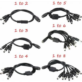 DC 2.1 1 to 5 Splitter Adapter Cable for CCTV