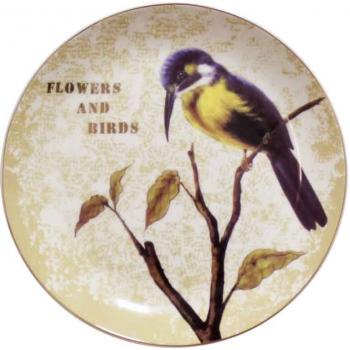 Ornament mural en porcelaine – Plat d'oiseau vintage