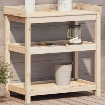 Table de jardin avec étagères en bois de pin 82,5x45x86,5 cm