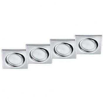 LED Einbaustrahler eckig 4 Stück schwenkbar Chrom glänzend 5W