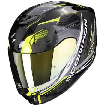 Casco Integrale Scorpion EXO-391 Haut Nero Argento Giallo Neon Taglia L