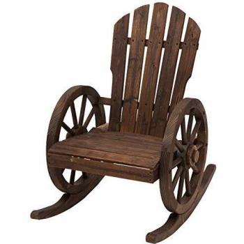 Chaise Rocking Adirondack avec Accoudoirs en Sapin