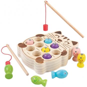 Kids Wooden Cat Fishing Game