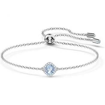 Blu Angelic Cushion – Braccialetto Swarovski Placcato in Rodio