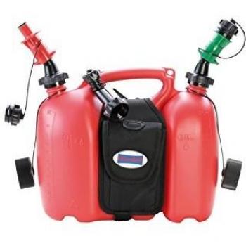 Hünersdorff 6+3 L Kunststoffkanister rot mit Satteltasche