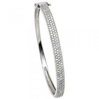 Damen Armband 925 Silber Zirkonia Jobo Klappverschluss
