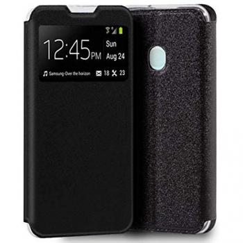 Mochila tipo libro y soporte para Galaxy A21S negro