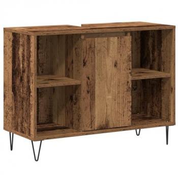 Cassetta da bagno in legno antico 80 × 33 × 60 cm (legno multistrato)