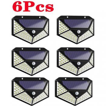 Panel Luminoso Solar Pared Exterior 100W con Sensor PIR