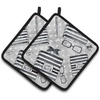 Caroline's Treasures BB7541PTHD Watercolor Girl Boss Journal Pot Holder, 7.5 x 7.5, Multicolor