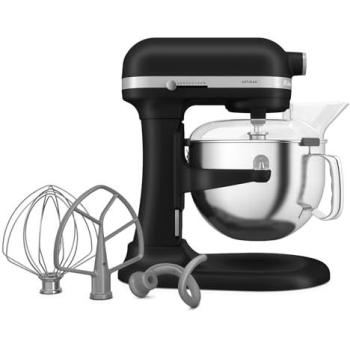 KitchenAid Artisan 5KSM60SPX-EBM – Schwarze, matte Küchenmaschine mit Schüsselheber und Zubehörset