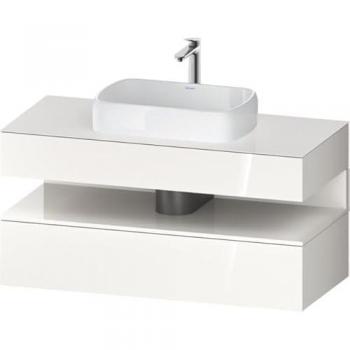 Duravit Qatego Waschtischunterbau, 1 Schubkasten, Nische Weiß Hochglanz