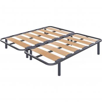 Cama Zeus Elite 160x190, patas 32 cm, estructura híbrida madera‑acero