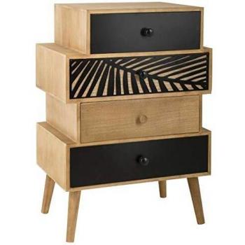 Mobilier d’appoint PEGANE 4 tiroirs bois Paulownia