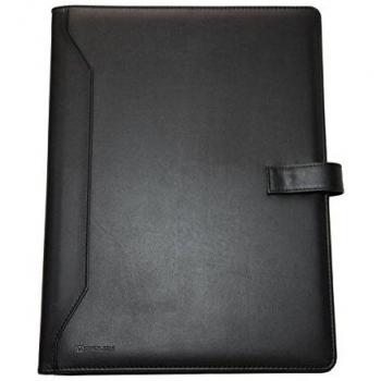 Monolith Leather Look Conference Folder PU with A4 Pad Black 2900