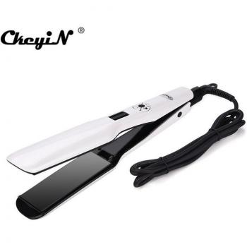 Wide Plate Ceramic Flat Iron with Temperature Display
