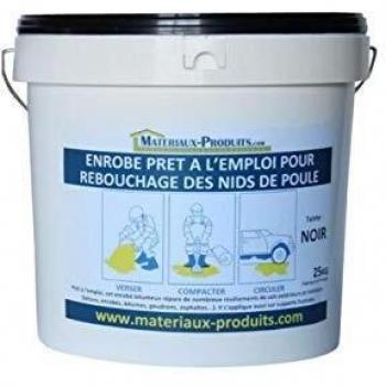 Mélange d'enrobé noir prêt à l'emploi pour réparer les nids-de-poule 25 kg