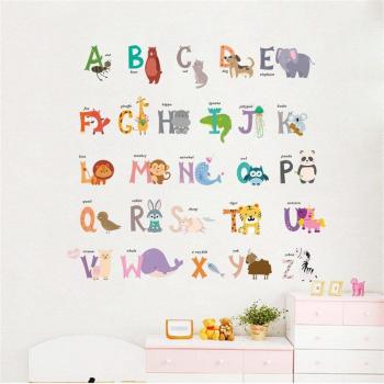 Pegatinas Decorativas de Animales del Alfabeto en Inglés para Guarderías