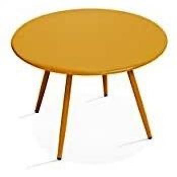 Table basse de jardin en métal jaune 40 cm