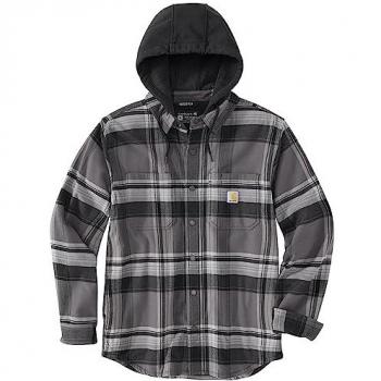 Carhartt Black Sherpa Flannel Hooded Shirt Jacket for Men