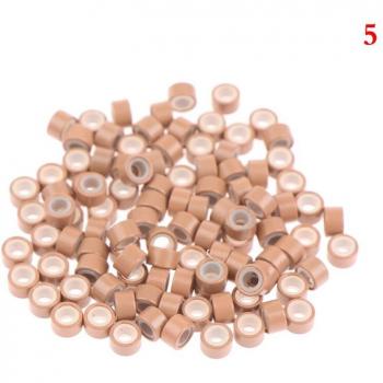 Anneaux micro tube silicone double 100 x 5 mm x 3 mm – lot de 3 pièces, perles et outils d’extension cheveux