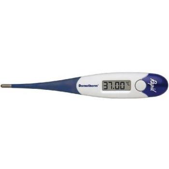Domotherm Rapid® Digitales Fieberthermometer – 2 Nachkommastellen, flexible Spitze, Speichermöglichkeit, geeignet für Baby & Kinder
