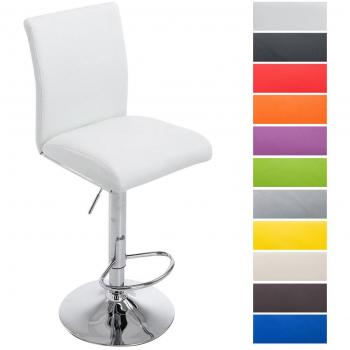 Tabouret rembourré Köln avec structure en métal blanc