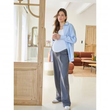 Pantalon de ville gris pour femmes enceintes coupe ample VERTBAUDET