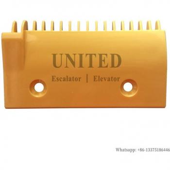 Escalator Yellow ABS Comb Plate 2L08318 L159mm W90mm Hole Space 90mm 17 Teeth LEFT